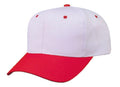 Blank Two Tone Cotton Twill Baseball 6 Panel Snapback Hats Caps-RED/WHITE-