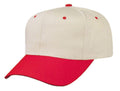 Blank Two Tone Cotton Twill Baseball 6 Panel Snapback Hats Caps-RED/STONE GRAY-