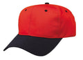Blank Two Tone Cotton Twill Baseball 6 Panel Snapback Hats Caps-BLACK/RED-