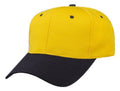 Blank Two Tone Cotton Twill Baseball 6 Panel Snapback Hats Caps-BLACK/GOLD-