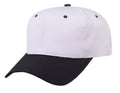 Blank Two Tone Cotton Twill Baseball 6 Panel Snapback Hats Caps-BLACK/WHITE-