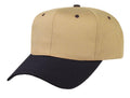 Blank Two Tone Cotton Twill Baseball 6 Panel Snapback Hats Caps-BLACK/KHAKI-