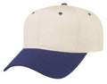 Blank Two Tone Cotton Twill Baseball 6 Panel Snapback Hats Caps-NAVY/STONE GRAY-