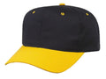 Blank Two Tone Cotton Twill Baseball 6 Panel Snapback Hats Caps-GOLD/BLACK-