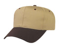 Blank Two Tone Cotton Twill Baseball 6 Panel Snapback Hats Caps-BROWN/KHAKI-