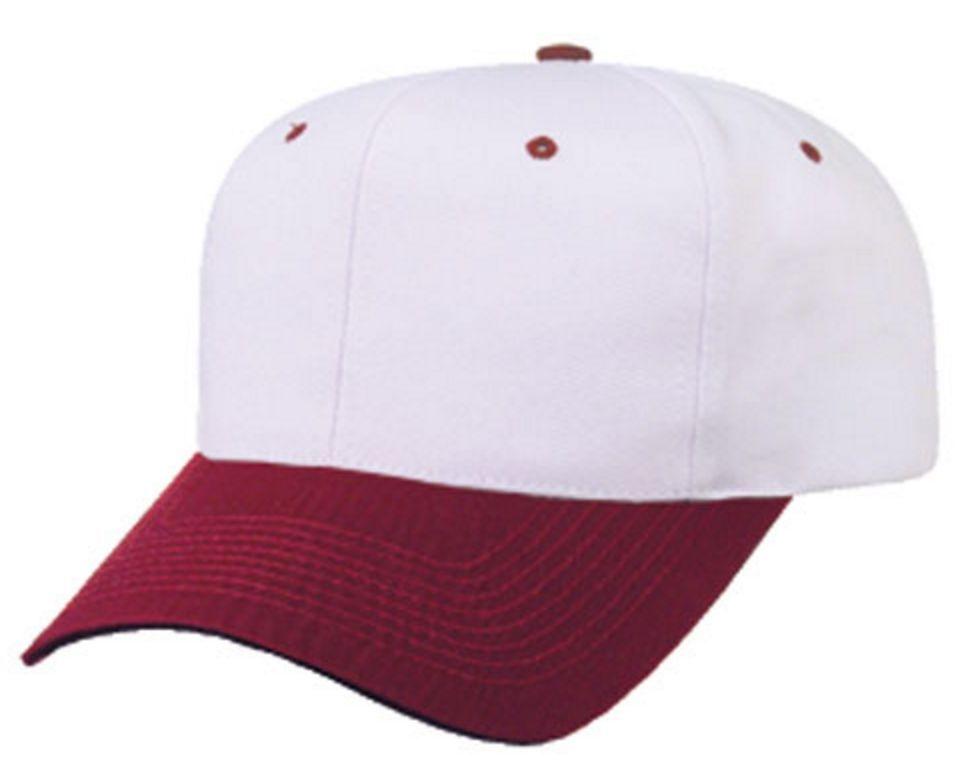 Blank Two Tone Cotton Twill Baseball 6 Panel Snapback Hats Caps-MAROON/WHITE-