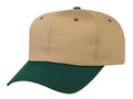 Blank Two Tone Cotton Twill Baseball 6 Panel Snapback Hats Caps-GREEN/KHAKI-