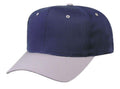 Blank Two Tone Cotton Twill Baseball 6 Panel Snapback Hats Caps-LIGHT GRAY/NAVY-