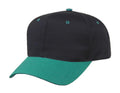 Blank Two Tone Cotton Twill Baseball 6 Panel Snapback Hats Caps-TEAL/BLACK-
