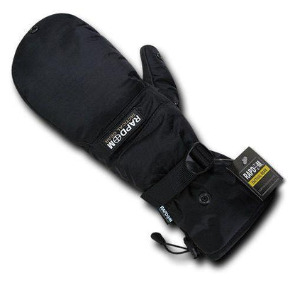 Breathable Water Proof Military Patrol Army Shooting Mitten Gloves-Black-Small-