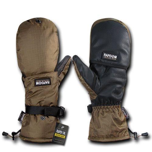 Breathable Water Proof Military Patrol Army Shooting Mitten Gloves-Black-Small-
