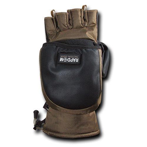 Breathable Water Proof Military Patrol Army Shooting Mitten Gloves-Black-Small-