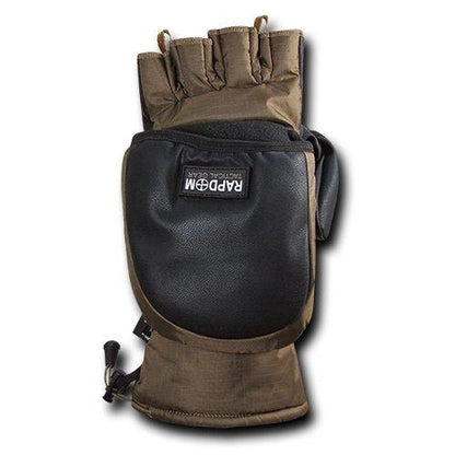 Breathable Water Proof Military Patrol Army Shooting Mitten Gloves-Black-Small-