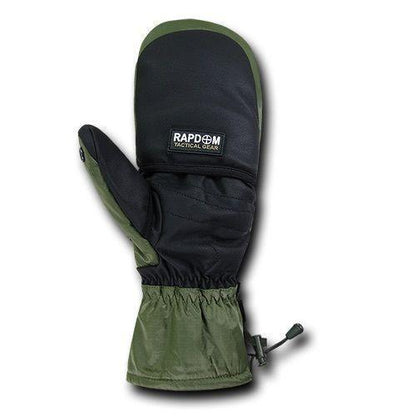 Breathable Water Proof Military Patrol Army Shooting Mitten Gloves-Black-Small-