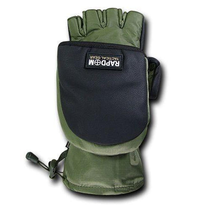 Breathable Water Proof Military Patrol Army Shooting Mitten Gloves-Black-Small-