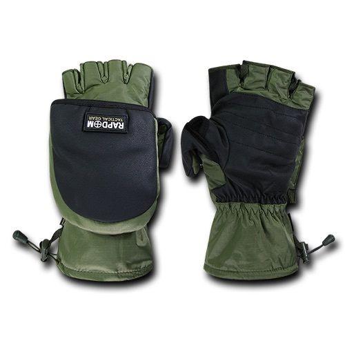Breathable Water Proof Military Patrol Army Shooting Mitten Gloves-Black-Small-