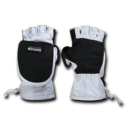 Breathable Water Proof Military Patrol Army Shooting Mitten Gloves-Black-Small-