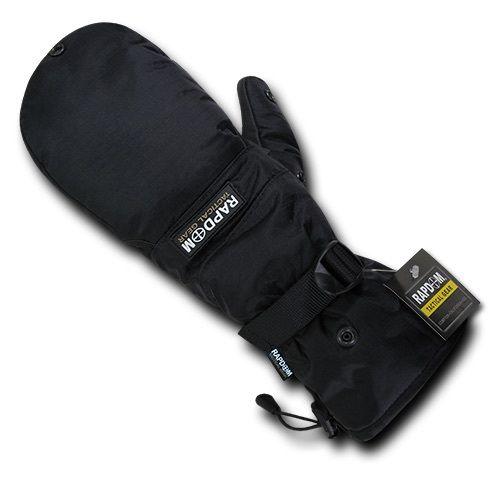 Breathable Water Proof Military Patrol Army Shooting Mitten Gloves-Black-Small-
