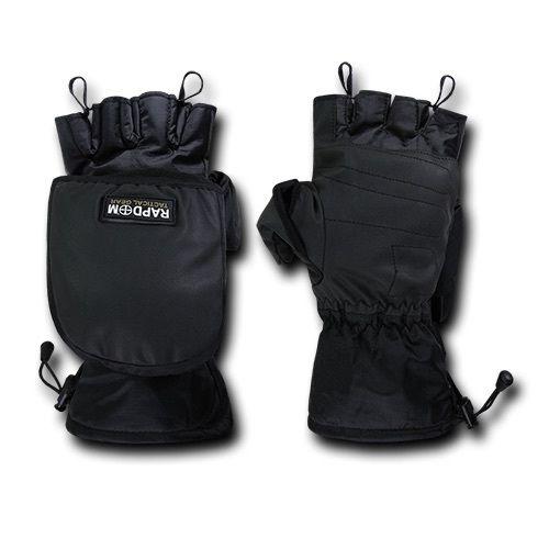 Breathable Water Proof Military Patrol Army Shooting Mitten Gloves-Black-Small-