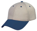 Bullet Hole Mesh 6 Panel Low Crown Air Vent Fabric Baseball Hats Caps-Navy / Khakhi-