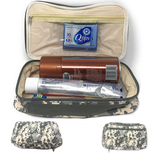 Camo Army Travel Kit Organizer Accessories Bathroom Cosmetics Toiletry Pouch Bag-