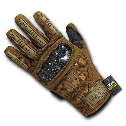 Carbon Fiber Knuckle Tactical Combat Touchscreen Gloves-Black-Small-