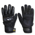 Carbon Fiber Knuckle Tactical Combat Touchscreen Gloves-Black-Small-