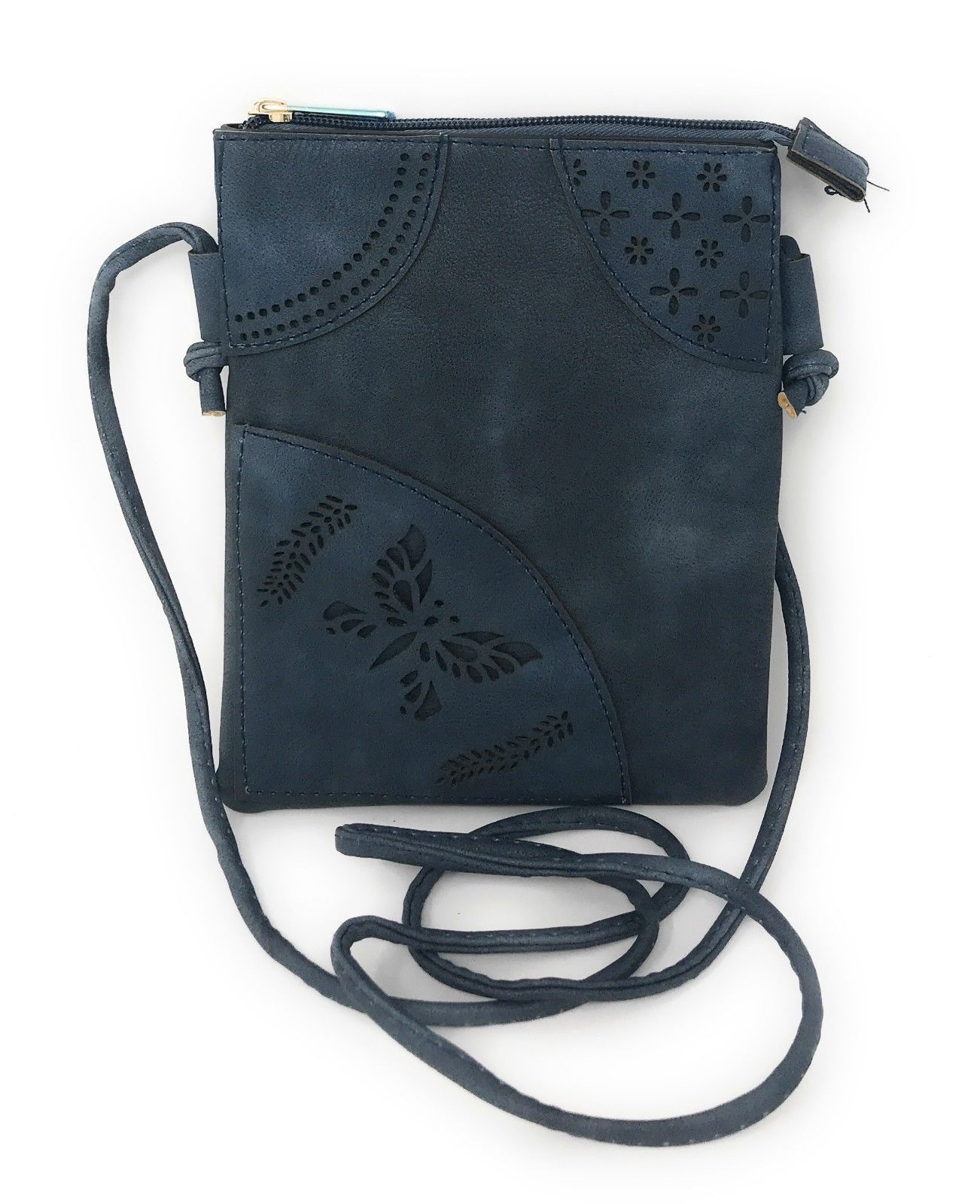 Casaba Crossbody Shoulder Bag Satchel Purse Wristlet Gift For Women Wife Mom-Butterfly-Black-