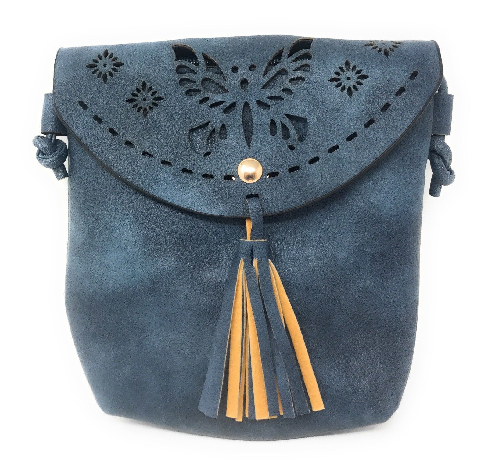 Casaba Crossbody Shoulder Bag Satchel Purse Wristlet Gift For Women Wife Mom-Butterfly-Black-