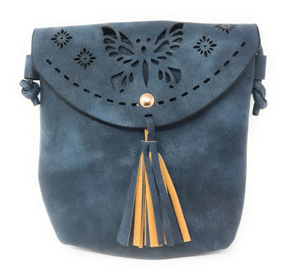 Casaba Crossbody Shoulder Bag Satchel Purse Wristlet Gift For Women Wife Mom-Butterfly-Black-
