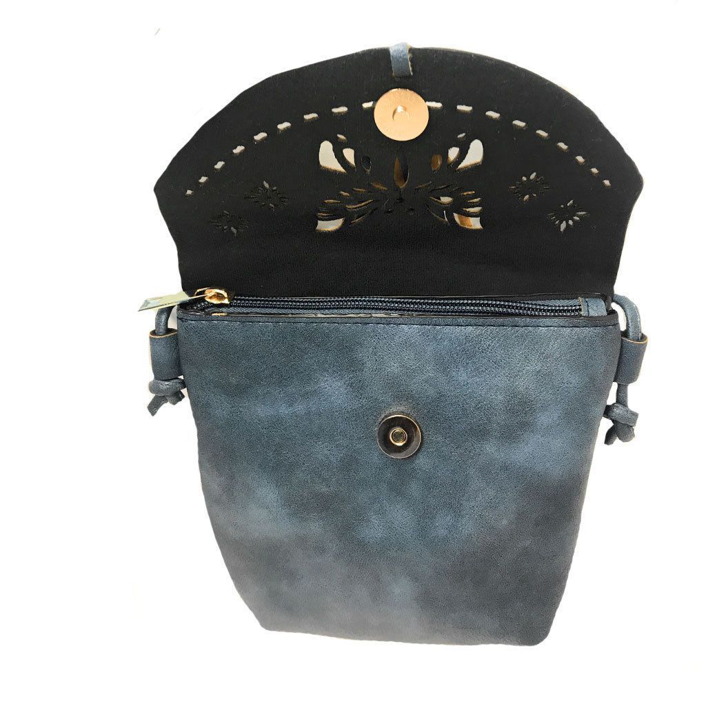 Casaba Crossbody Shoulder Bag Satchel Purse Wristlet Gift For Women Wife Mom-Butterfly-Black-