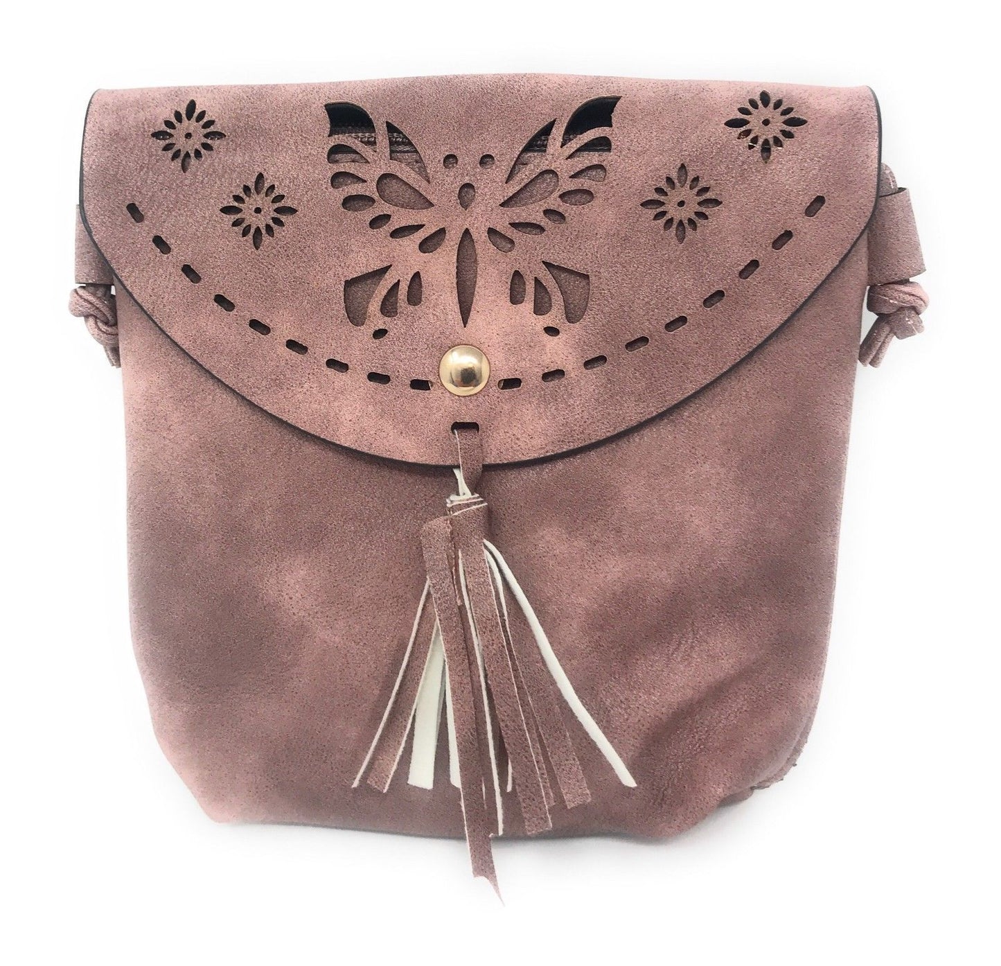 Casaba Crossbody Shoulder Bag Satchel Purse Wristlet Gift For Women Wife Mom-Butterfly-Black-