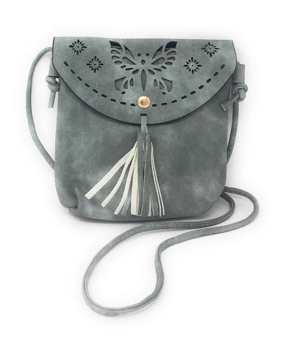 Casaba Crossbody Shoulder Bag Satchel Purse Wristlet Gift For Women Wife Mom-Butterfly-Black-