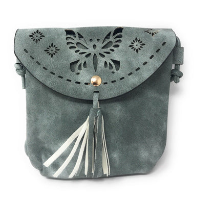 Casaba Crossbody Shoulder Bag Satchel Purse Wristlet Gift For Women Wife Mom-Butterfly-Black-