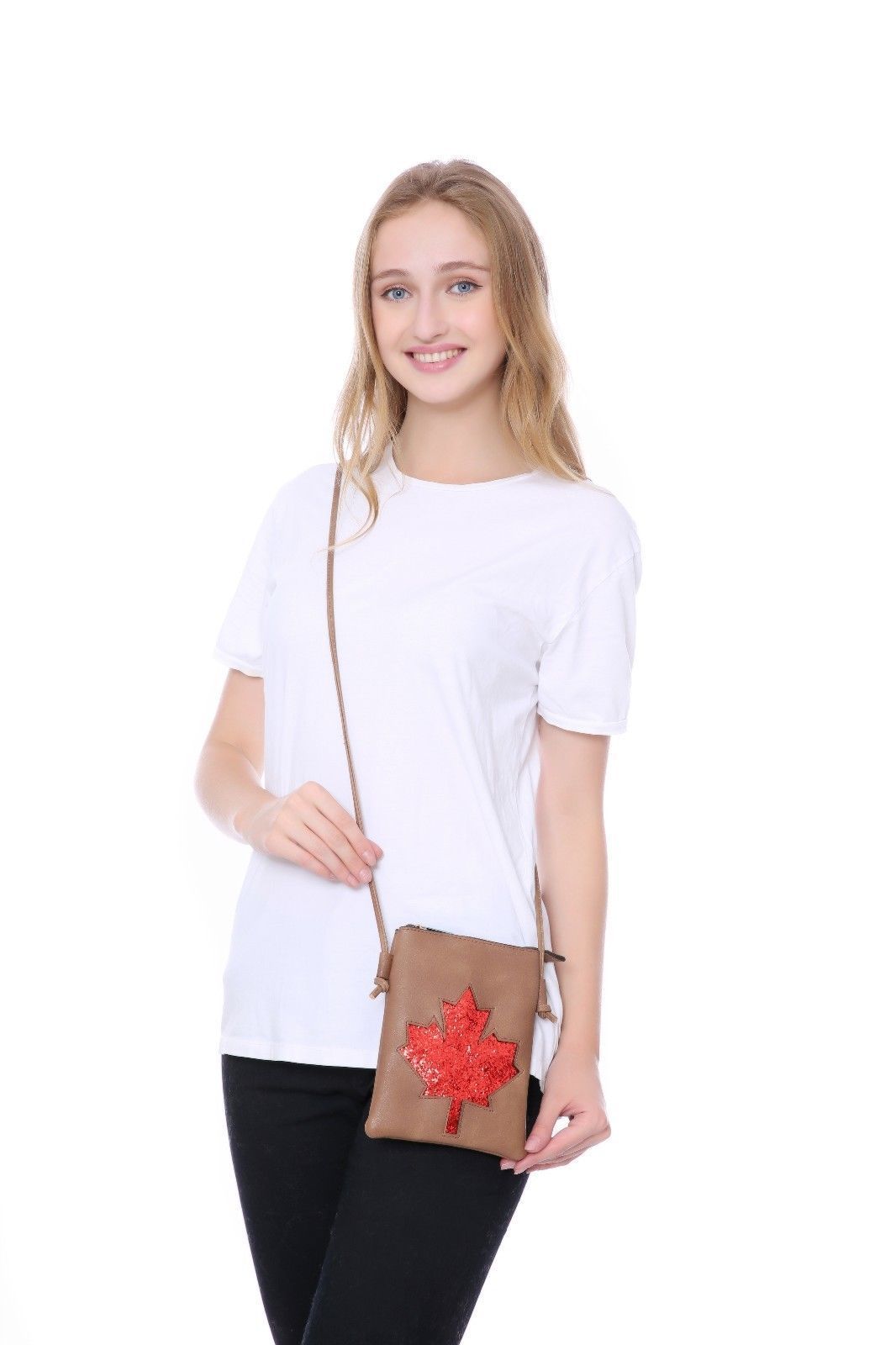 Casaba Crossbody Shoulder Bag Satchel Purse Wristlet Gift For Women Wife Mom-Butterfly-Black-