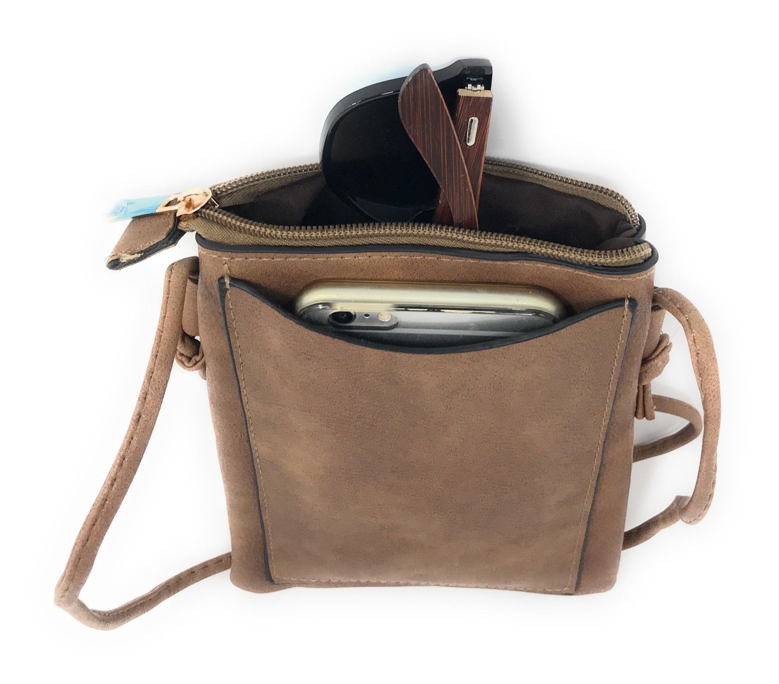 Casaba Crossbody Shoulder Bag Satchel Purse Wristlet Gift For Women Wife Mom-Butterfly-Black-