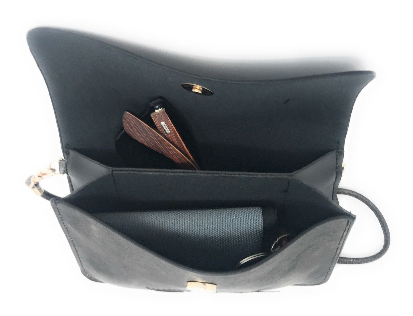 Casaba Crossbody Shoulder Bag Satchel Purse Wristlet Gift For Women Wife Mom-Butterfly-Black-
