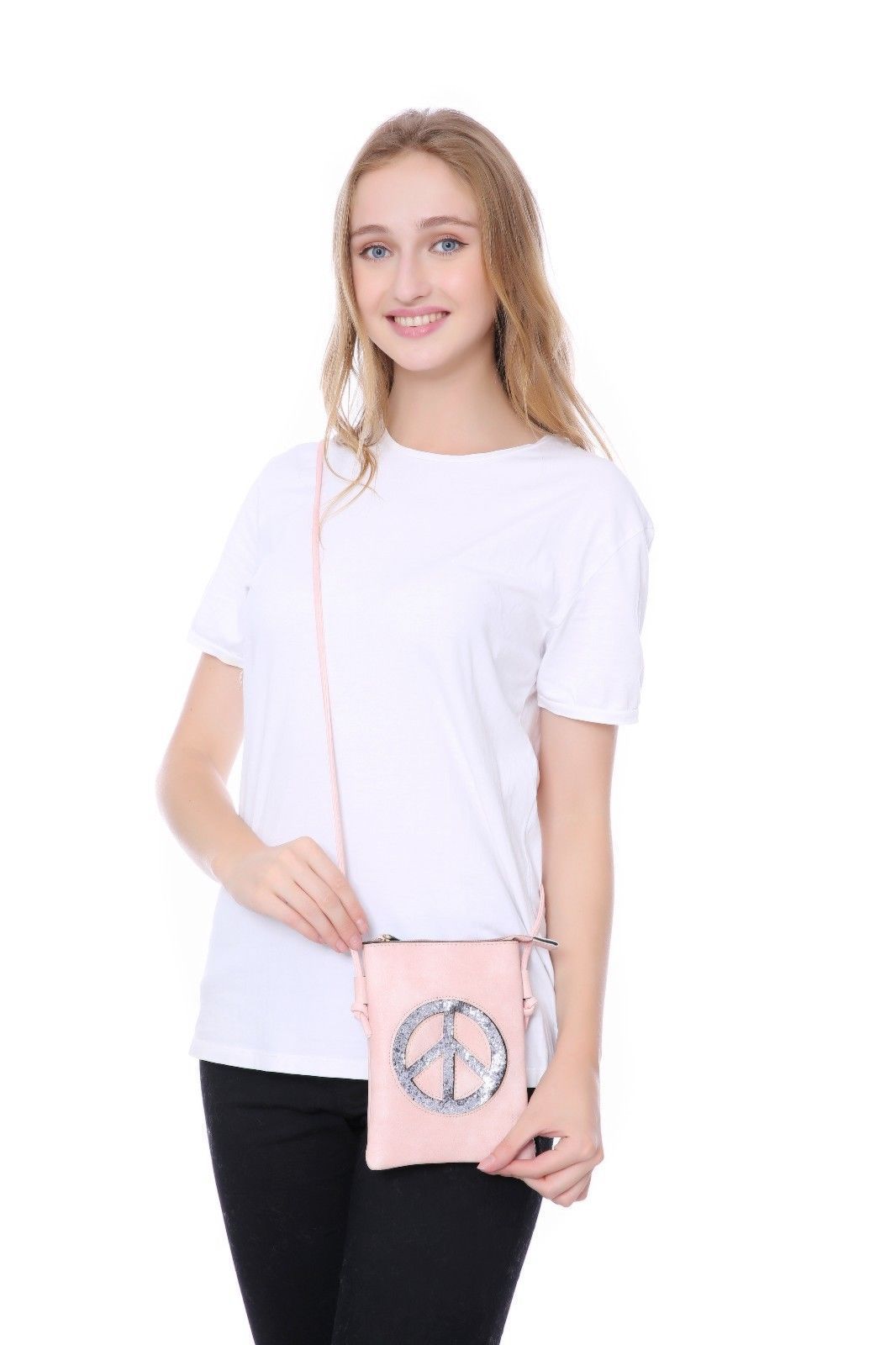 Casaba Crossbody Shoulder Bag Satchel Purse Wristlet Gift For Women Wife Mom-Butterfly-Black-