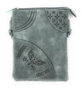 Casaba Crossbody Shoulder Bag Satchel Purse Wristlet Gift For Women Wife Mom-Butterfly-Blue-