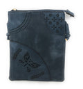 Casaba Crossbody Shoulder Bag Satchel Purse Wristlet Gift For Women Wife Mom-Butterfly-Navy-