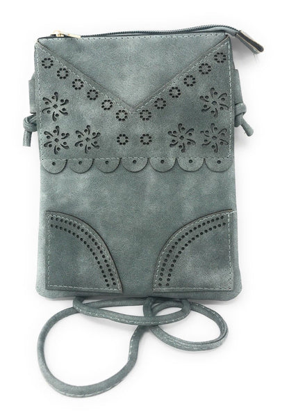 Casaba Crossbody Shoulder Bag Satchel Purse Wristlet Gift For Women Wife Mom-Flowers-Blue-