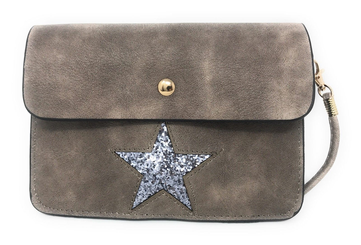Casaba Crossbody Shoulder Bag Satchel Purse Wristlet Gift For Women Wife Mom-Star-Taupe-
