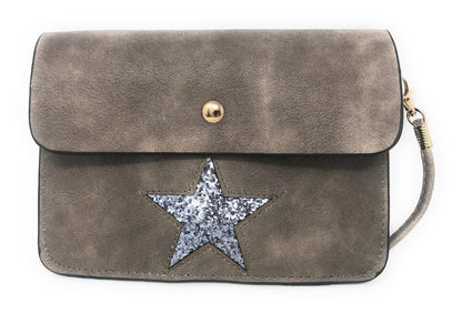 Casaba Crossbody Shoulder Bag Satchel Purse Wristlet Gift For Women Wife Mom-Star-Taupe-