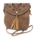 Casaba Crossbody Shoulder Bag Satchel Purse Wristlet Gift For Women Wife Mom-Tassle-Taupe-