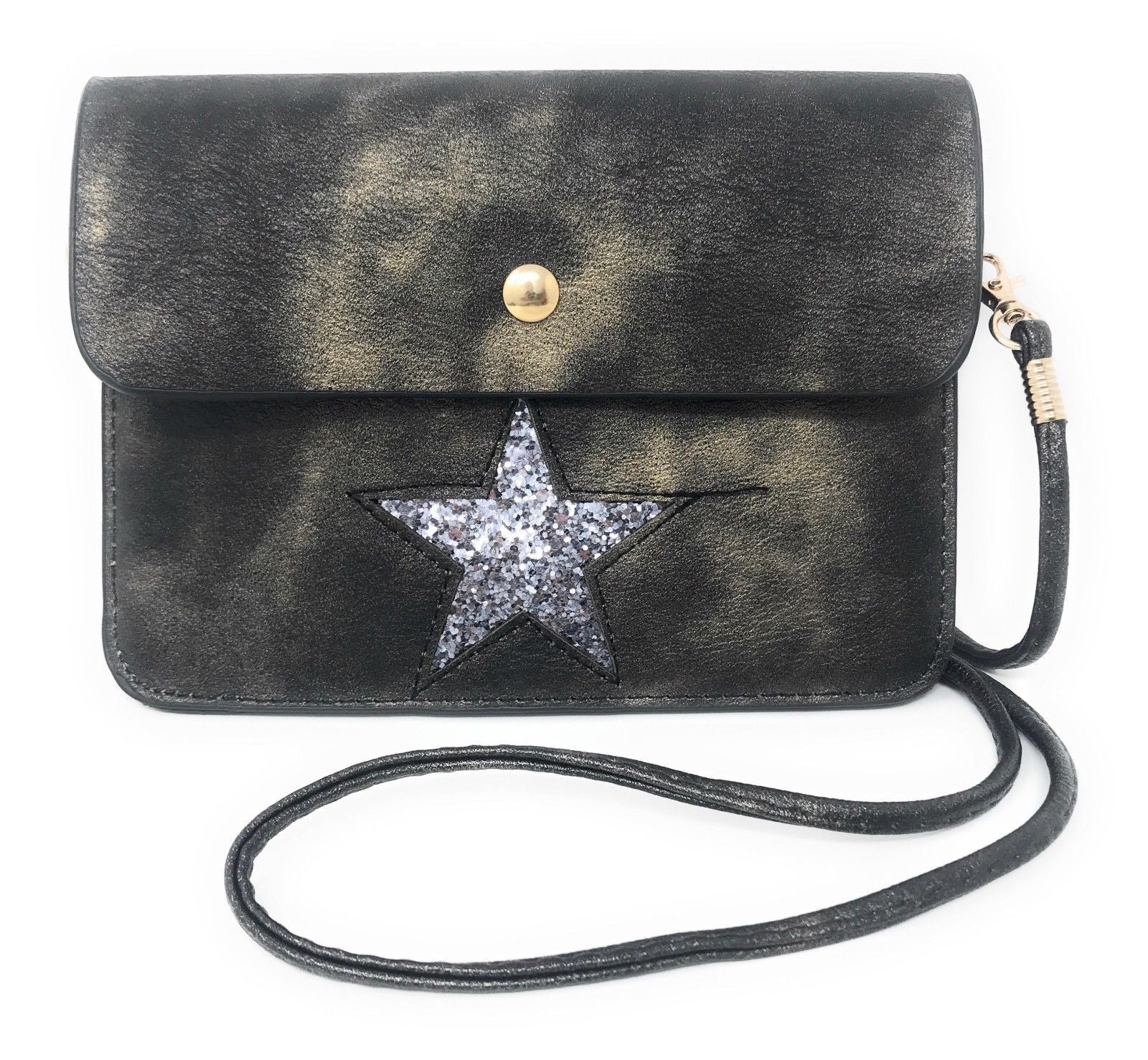 Casaba Designer Crossbody Bag Satchel & Sunglasses Gift Set For Women Mom Wife-Butterfly-Black-