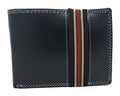 Casaba Genuine Leather Bifold Mens Womens Wallet with Security Band Two Cash Slots-Black-