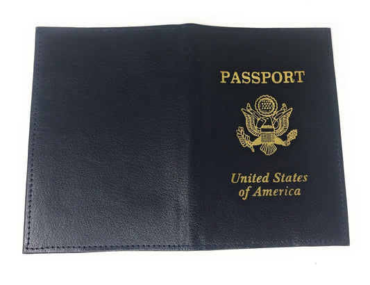 Casaba Genuine Leather USA Passport Holder Wallet Cover Protector Boarding Pass-