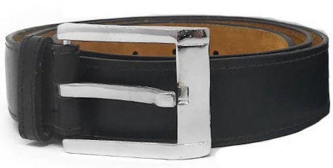 Casaba Mens Leather Belt W/ Hidden Zippered Pocket Cash Valuables Compartment-Black-34-