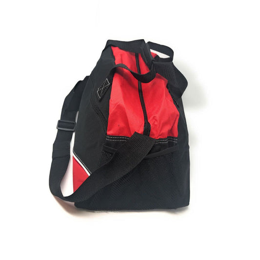 17inch Smile Duffle Bag Travel Sports Gym School Workout Luggage Carry On-Red/Black-
