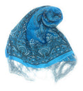 Casaba Women's Elegant Paisley Sheer Scarf Scarves Intricate Brocade Tapestry-Turquoise-